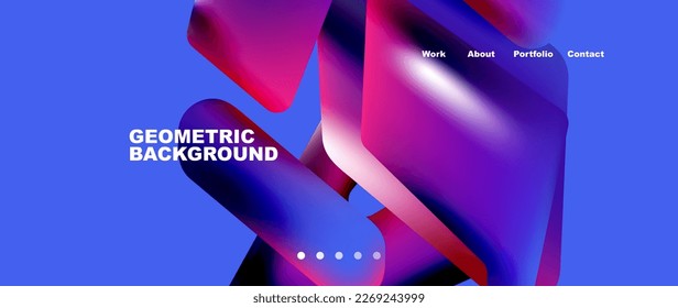 Colorful geometric background landing page. Vector illustration for wallpaper, banner, background, leaflet, catalog, cover, flyer
