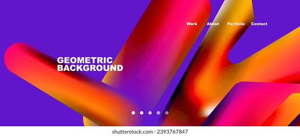 Colorful geometric background landing page. Vector illustration for wallpaper, banner, background, leaflet, catalog, cover, flyer