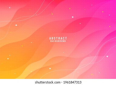 Colorful geometric background. Liquid color orange pink gradient background design. Fluid shapes composition. You can use for design cover brochure, banner, poster. Vector illustration