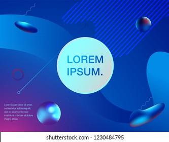 Colorful geometric background. Liquid, flow, fluid background. Fluid 3d shapes composition. Modern abstract cover