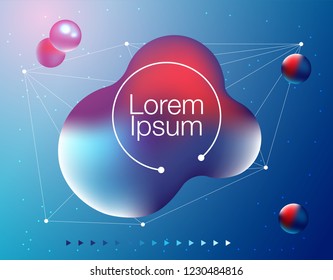 Colorful geometric background. Liquid, flow, fluid background. Fluid 3d shapes composition. Modern abstract cover