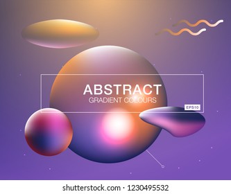 Colorful geometric background. Liquid, flow, fluid background. Fluid 3d shapes composition. Modern abstract cover