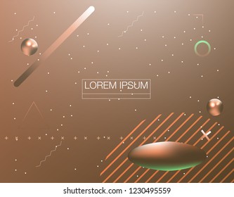 Colorful geometric background. Liquid, flow, fluid background. Fluid 3d shapes composition. Modern abstract cover