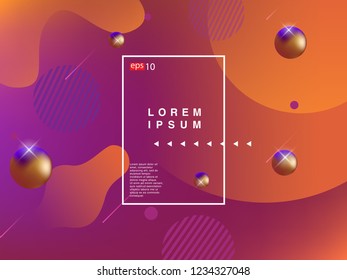 Colorful geometric background. Liquid, flow, fluid background. Fluid 3d shapes composition. Modern abstract cover. Eps 10 vector