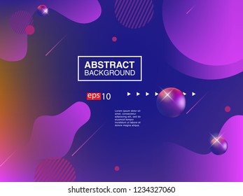 Colorful geometric background. Liquid, flow, fluid background. Fluid 3d shapes composition. Modern abstract cover. Eps 10 vector