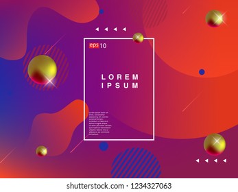 Colorful geometric background. Liquid, flow, fluid background. Fluid 3d shapes composition. Modern abstract cover. Eps 10 vector