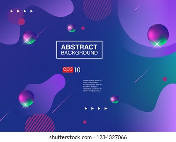 Colorful geometric background. Liquid, flow, fluid background. Fluid 3d shapes composition. Modern abstract cover. Eps 10 vector