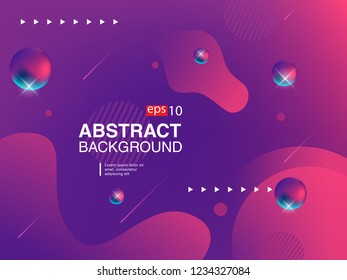 Colorful geometric background. Liquid, flow, fluid background. Fluid 3d shapes composition. Modern abstract cover. Eps 10 vector