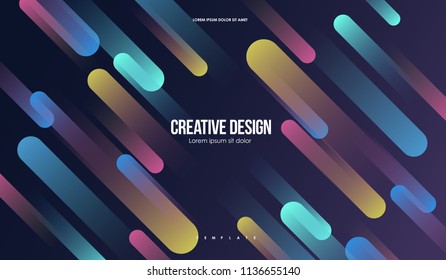 Colorful geometric background. Minimal Abstract Template with Simple shapes. Creative Composition for web and print. Trendy style.
