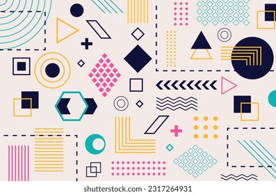 
Colorful geometric background. Minimal web template cover design. Modern abstract background with geometric shapes and lines. Vector EPS10