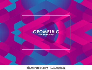Colorful geometric background. Modern colorful flow poster. Cool banner design template. Dynamic composition. Gradient color. Vector illustration.