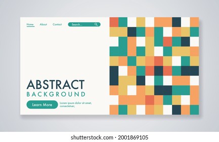 Colorful geometric background. Modern landing page template.