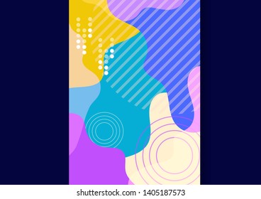 Colorful geometric background. Modern shapes composition for poster. Minimalist concept design