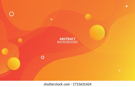 Fondo geométrico colorido. Elementos naranja con gradiente de fluido. Composición dinámica de formas. Vector Eps10