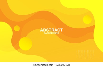 Colorful geometric background. Orange elements with fluid gradient. Dynamic shapes composition. Vector illustration