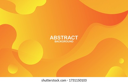 Colorful geometric background. Orange elements with fluid gradient. Dynamic shapes composition. Vector illustration