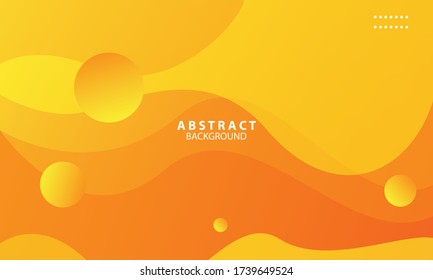 Colorful geometric background. Orange elements with fluid gradient. Dynamic shapes composition. Vector illustration