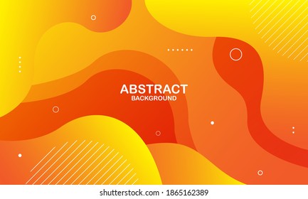 Colorful geometric background. Orange elements with fluid gradient. Dynamic shapes composition. Eps10 vector