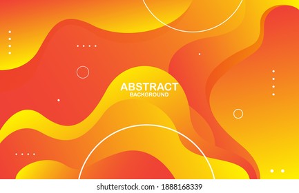 Colorful geometric background. Orange elements with fluid gradient. Fluid shapes composition. Eps10 vector