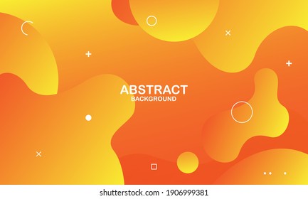 Fondo geométrico colorido. Elementos anaranjados con gradiente de fluido. Composición dinámica de formas. Vector Eps10