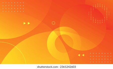 Colorful geometric background. Orange elements with fluid gradient. Vector template minimalist poster, pop art flyer, hipster style, typography wallpaper Art