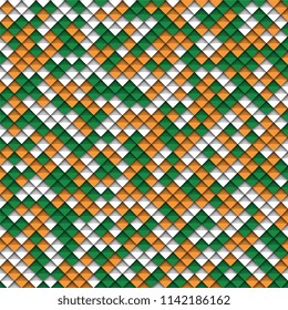 colorful geometric background with paper cut realistic elements in colors of flag of india