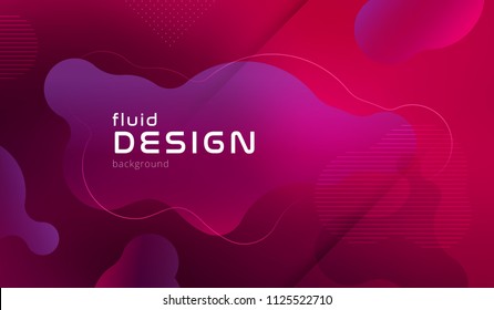 Colorful geometric background pattern. Fluid shapes composition with trendy gradients. Eps10 vector.