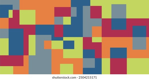 Colorful geometric background, geometric pattern texture, random colored square shape pattern