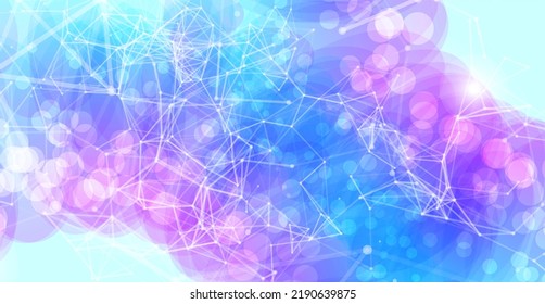 Colorful geometric background with plexus effect.