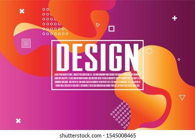 Colorful Geometric Background. Rainbow 3d Fluid Shapes. Futuristic Gradient. Minimal Pattern. Neon Wave Brochure. Abstract Poster. Orange Minimal Concept. Pink Flow Brochure. 3d Fluid Banner.