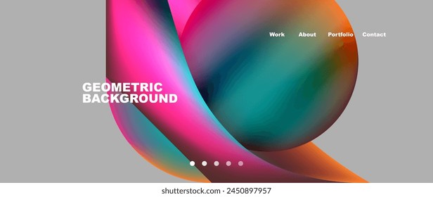 Colorful geometric background with a sphere in the center, featuring vibrant shades of magenta and electric blue. Perfect for fashion accessory or eyewear graphics