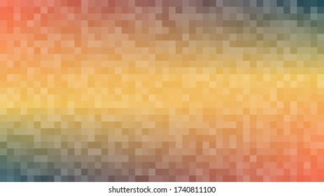 Colorful geometric background with square shapes. Pattern with gradient yellow orange navvy color.