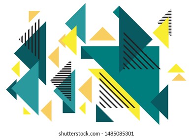 Colorful geometric background. Template for poster, backdrop, book cover, brochure, and vector illustration. Abstract geometric triangles background. Simple geometric background