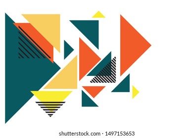 Colorful geometric background. Template for poster, backdrop, book cover, brochure, and vector illustration. Abstract geometric triangles background. Simple geometric background. Eps10 vector.