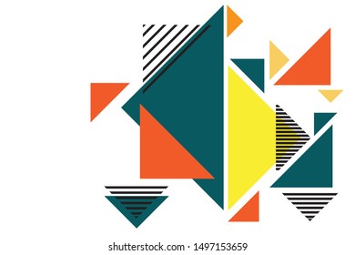 Colorful geometric background. Template for poster, backdrop, book cover, brochure, and vector illustration. Abstract geometric triangles background. Simple geometric background. Eps10 vector.