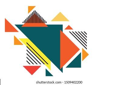 Colorful geometric background. Template for poster, backdrop, book cover, brochure, and vector illustration. Abstract geometric triangles background. Simple geometric background. Vector illustration