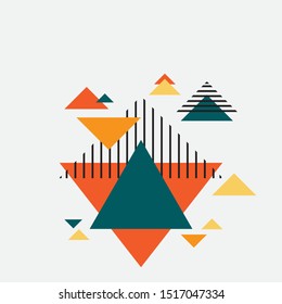 Colorful geometric background. Template for poster, backdrop, book cover, brochure, and vector illustration. Abstract geometric triangles background. Modern abstract background.