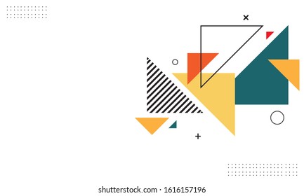 Colorful geometric background. Template for poster, backdrop, book cover, brochure, and vector illustration. Abstract geometric triangles background. Simple geometric background