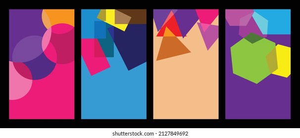 colorful geometric background template set design