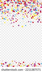 Colorful Geometric Background Transparent Vector. Element Carnaval Template. Rainbow Happy. Multicolored Circle Surprise. Polka Happiness Texture.