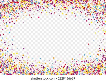 Colorful Geometric Background Transparent Vector. Round Summer Template. Rainbow Party. Multicolored Element Fiesta. Circle Flying Frame.