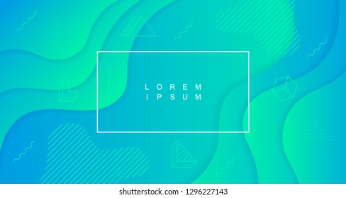 Colorful geometric background. Trend gradient. Wavy Fluid shapes composition. Modern vector graphic design.