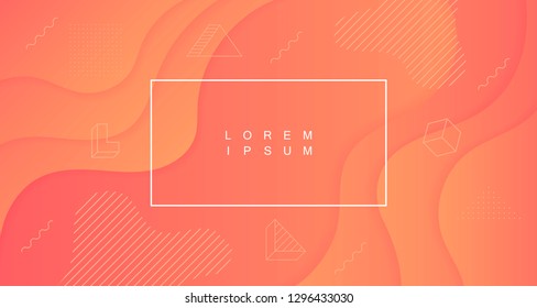 Colorful geometric background. Trend gradient. Wavy Fluid shapes composition. Modern vector graphic design.
