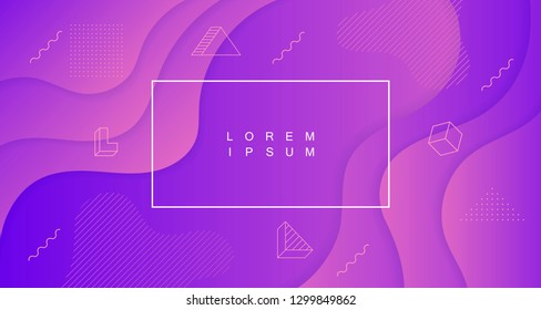 Colorful geometric background. Trend gradient. Wavy Fluid shapes composition. Modern vector graphic design.