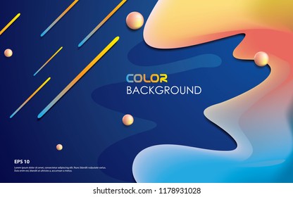 Colorful geometric background with trendy fluid composition