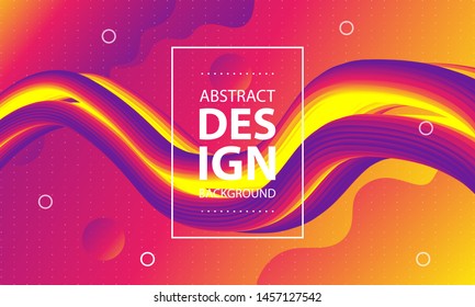 Colorful geometric background. Trendy fluid 3D shapes composition. Modern flow design background.