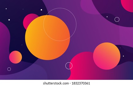 Fondo geométrico colorido. Composición de formas de degradado de moda. Diseño de fondo frío para afiches. Ilustración del vector
