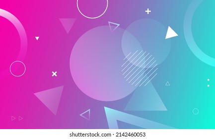Fondo geométrico colorido. Composición de formas de degradado de moda. Diseño de fondo frío para afiches. Ilustración del vector