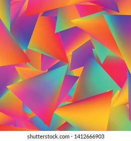 Colorful geometric background. Triangle background image. Gradient mosaic backdrop.