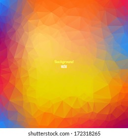 Colorful geometric background with triangles.